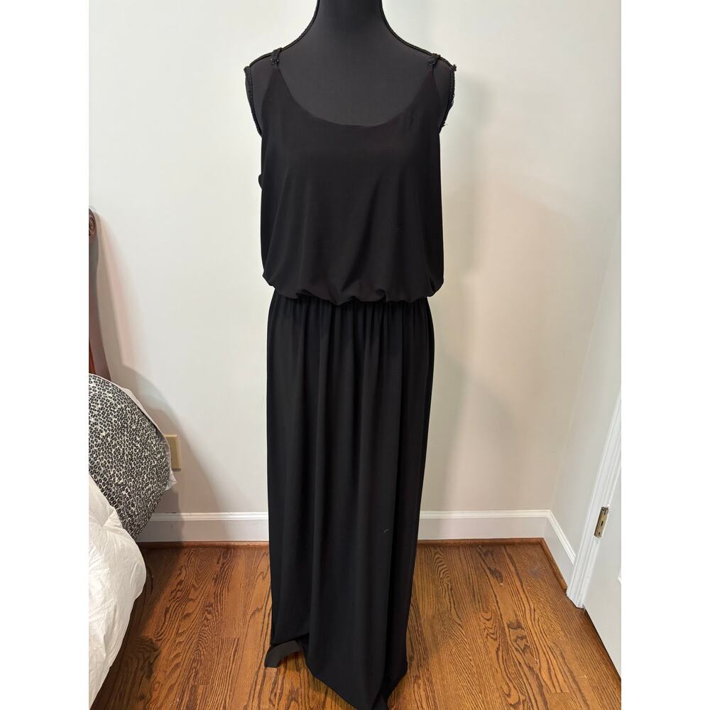 Nik & Nash Black Jersey Knit Sleeveless Elastic Waist Maxi Dress